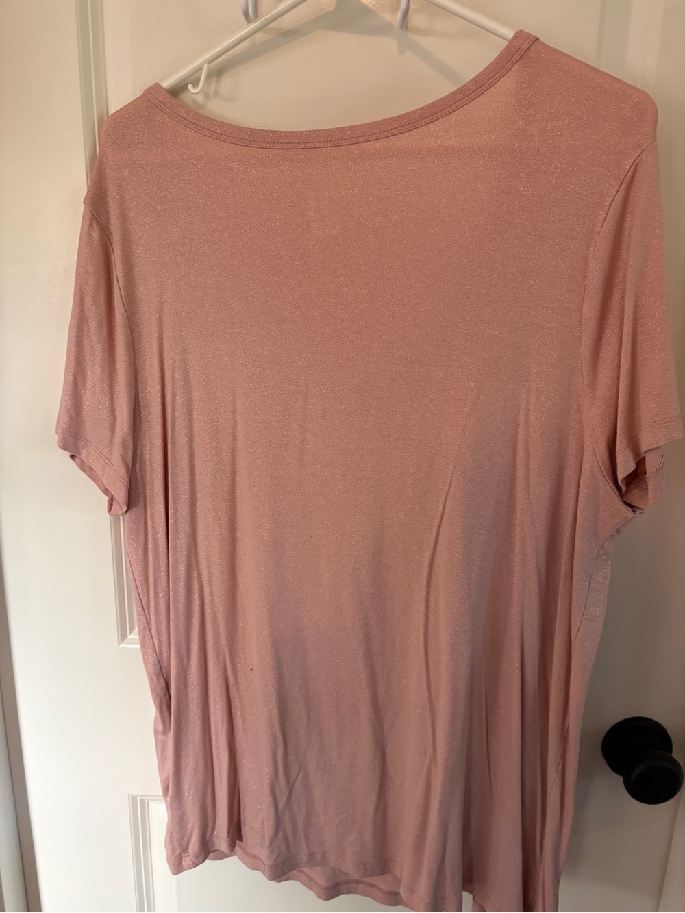 A New Day Shimmery Dusty Rose Scoop Neck Short Sleeve Tee. Size XXL - Picture 2 of 5